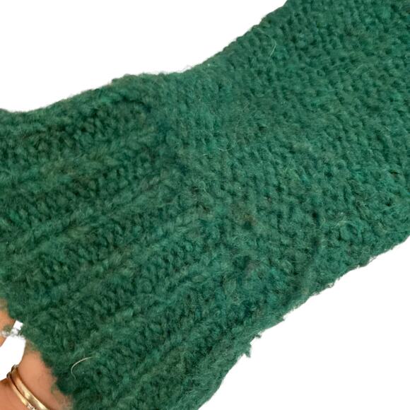 Mia Mai Green Open Knit Cable Knit Chunky Sweater Size Small Fall Academia - Picture 9 of 16